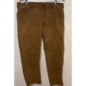 Gravel Gear Men's Carpenter Workwear Pants Size 38x30 Brown Relaxed Fit